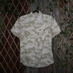 Medium - Vintage Y2K bathing ape bape camo polo dress shirt
